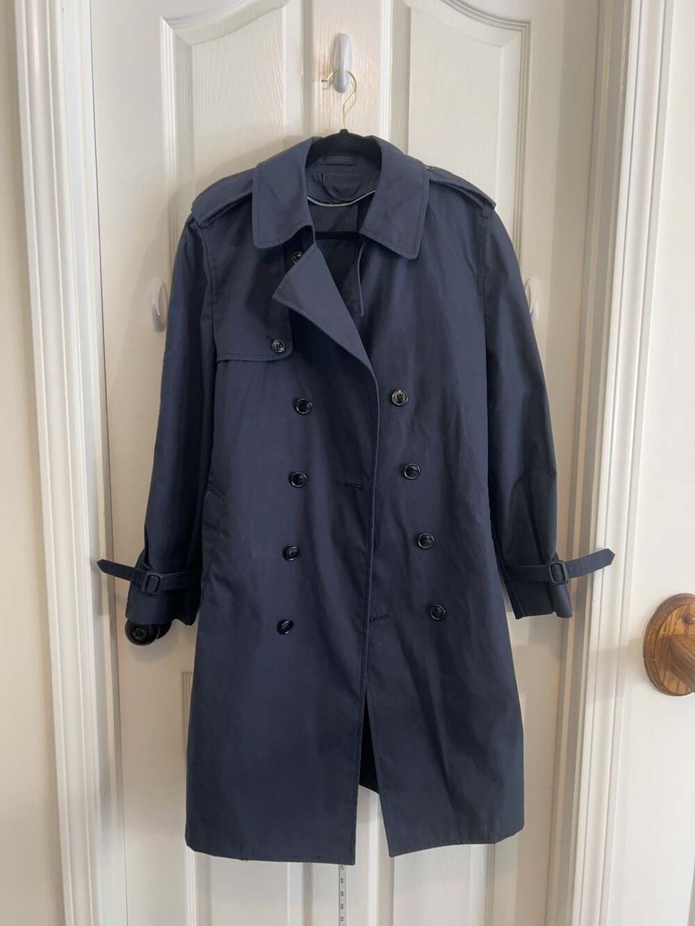 Vintage Defense Logistics Agency Navy Trench Coat Mens 40S Military All Weather